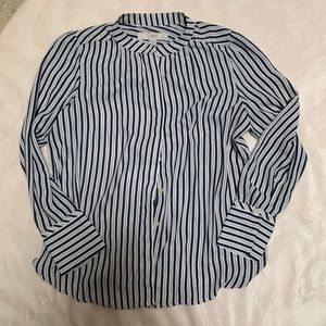 Loft b&w striped long sleeve blouse